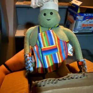 Colorful Striped Apron Tiny Chef Plush